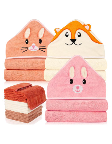 Toallas con Capucha para Bebés Sublaga - 12 Piezas 80x80 cm