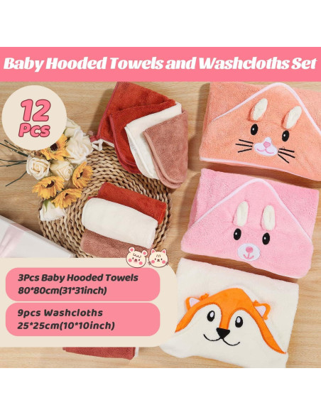 Toallas con Capucha para Bebés Sublaga - 12 Piezas 80x80 cm
