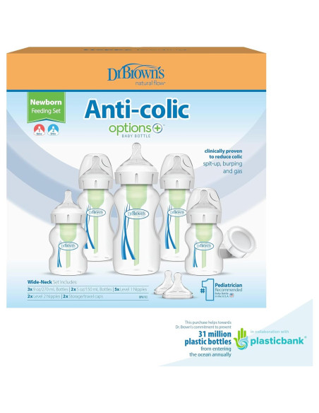 Juego de Alimentación para Bebés Dr. Brown's Anti-Cólico 5 Biberones