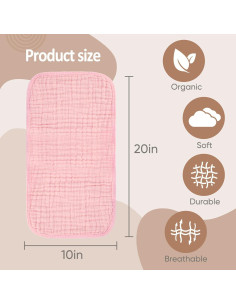 Paños de Eructo 100% Algodón MIGIOL - 12 Piezas Rosa y Café 2