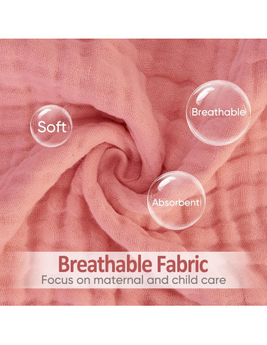 Paños de Eructo 100% Algodón MIGIOL - 12 Piezas Rosa y Café