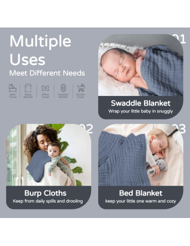 Toallas de Baño con Capucha Koo-dib 100% Algodón 76x76 cm 6 Piezas