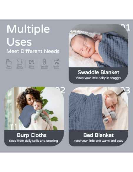 Toallas de Baño con Capucha Koo-dib 100% Algodón 76x76 cm 6 Piezas