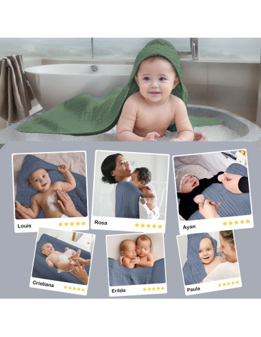 Toallas de Baño con Capucha Koo-dib 100% Algodón 76x76 cm 6 Piezas