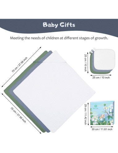 Toallas de Baño con Capucha Koo-dib 100% Algodón 76x76 cm 6 Piezas