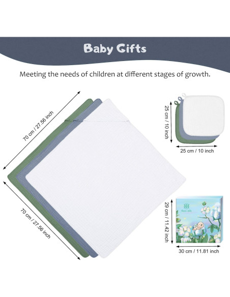 Toallas de Baño con Capucha Koo-dib 100% Algodón 76x76 cm 6 Piezas