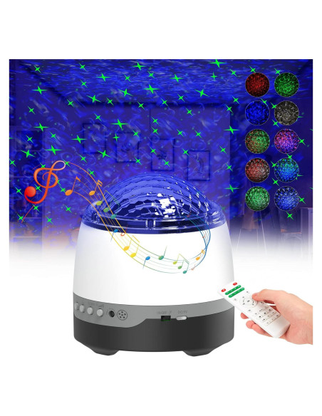 Proyector de Estrellas LED RENXIN-INC con Sonido Blanco y Control Remoto