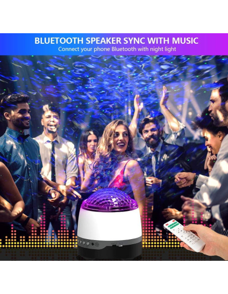 Proyector de Estrellas LED RENXIN-INC con Sonido Blanco y Control Remoto