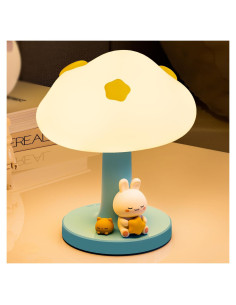 Luz Nocturna Recargable Nube y Conejo KVPPVT, 3 Brillos