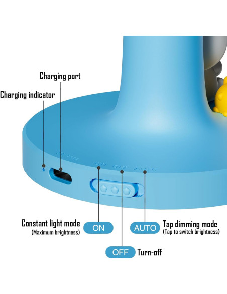 Luz Nocturna Recargable Nube y Conejo KVPPVT, 3 Brillos