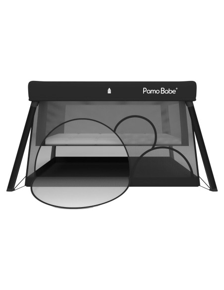 Cuna de viaje Pamo Babe con moisés extraíble, negra