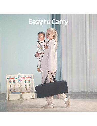 Cuna de viaje Pamo Babe con moisés extraíble, negra