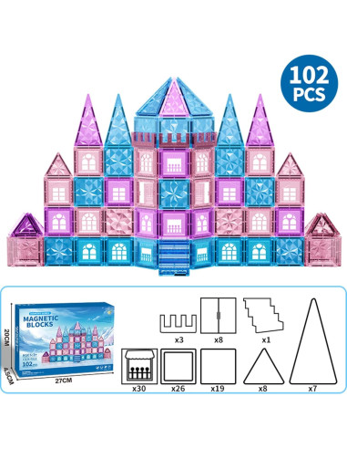 Juego de Azulejos Magnéticos 3D MatrixMinds 102 Piezas