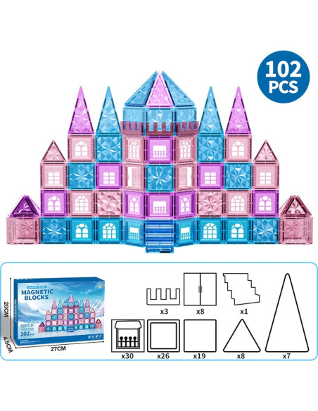 Juego de Azulejos Magnéticos 3D MatrixMinds 102 Piezas