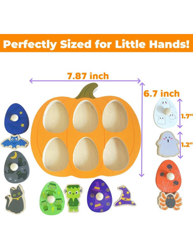 Rompecabezas de Madera Halloween UURM 6 Colores 17.8x14 cm