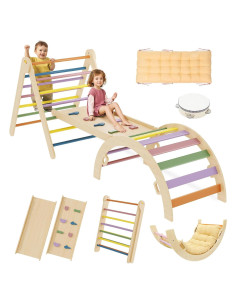 Conjunto Triángulo Pikler 7-en-1 Auoleru para Niños 1-6 Años