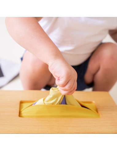 Caja de Tejido Sensorial Montessori para Bebés 6-12 Meses