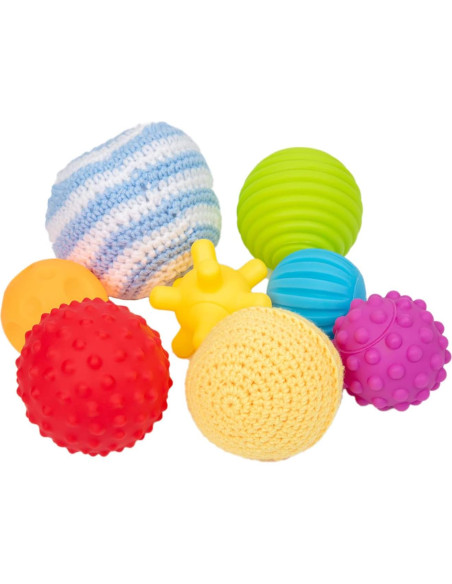 Adena Montessori 8 Pelotas Sensoriales para Bebés 6-12 Meses