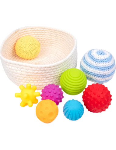 Adena Montessori 8 Pelotas Sensoriales para Bebés 6-12 Meses