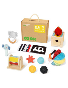 Set de Juguetes Montessori OOOK 0-6 Meses - 7 en 1 para Bebés