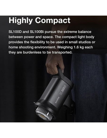 Kit de 2 Luces LED Godox SL100Bi 100W Bi-Color con Softbox