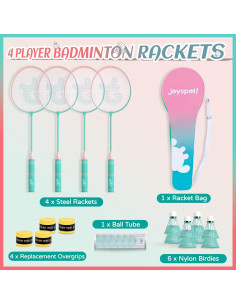Juego de Raquetas de Bádminton JOY SPOT! 4 Raquetas y Accesorios 2