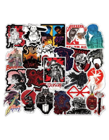 25 Stickers de Anime Berserk UYNIIAW Impermeables Rosa