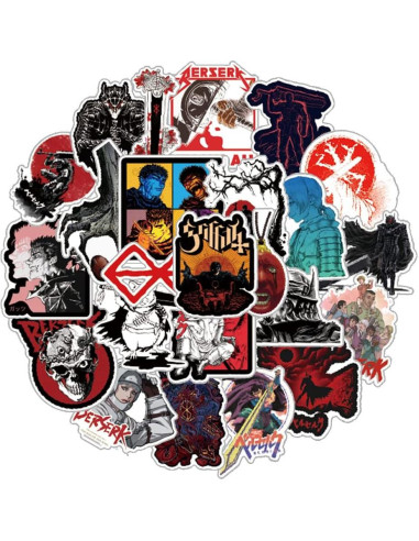 25 Stickers de Anime Berserk UYNIIAW Impermeables Rosa