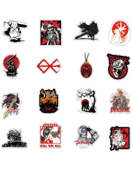 25 Stickers de Anime Berserk UYNIIAW Impermeables Rosa