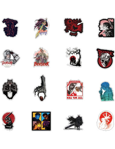 25 Stickers de Anime Berserk UYNIIAW Impermeables Rosa
