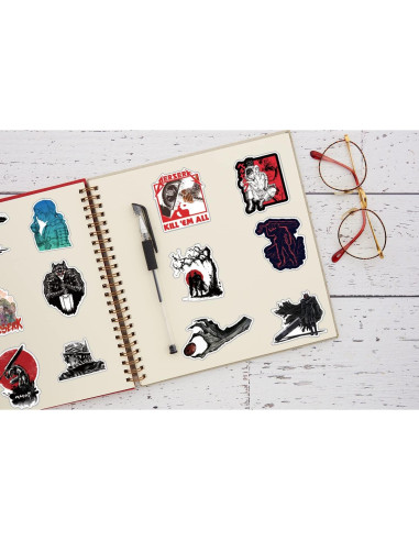 25 Stickers de Anime Berserk UYNIIAW Impermeables Rosa