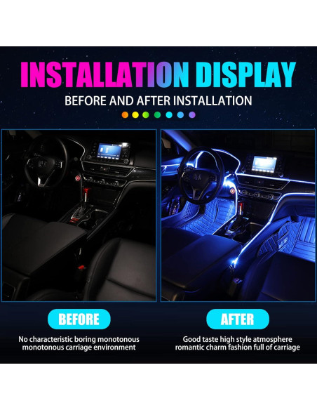 Luces LED de tira para coche Miytsya 599.64 cm RGB Multicolor