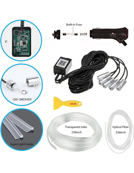 Luces LED de tira para coche Miytsya 599.64 cm RGB Multicolor