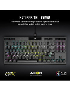 Teclado Mecánico Gaming Corsair K70 RGB TKL OPX Renovado 2