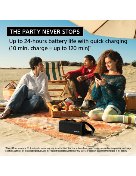Altavoz Bluetooth Portátil Sony ULT Field 3, IP67, 24h Batería
