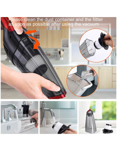 Aspiradora de Mano Fityou Inalámbrica 120W Carga USB 1.27kg