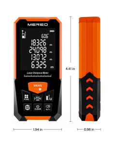 Medidor Láser MEREO D100 100m Pantalla LCD Retroiluminada 2