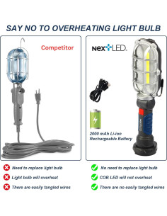 Luz de Trabajo LED Recargable NextLED NT-5571 1000 Lúmenes 2
