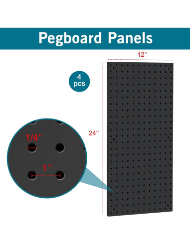 Kit de Paneles de Metal Daanxw 4 Paneles 158 Piezas Ganchos