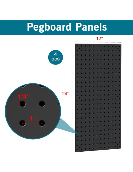 Kit de Paneles de Metal Daanxw 4 Paneles 158 Piezas Ganchos