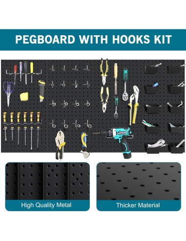 Kit de Paneles de Metal Daanxw 4 Paneles 158 Piezas Ganchos