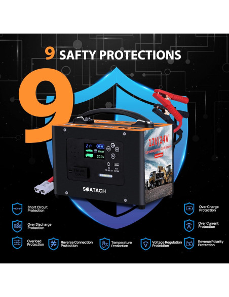 Arrancador de Salto Scatach V10-1 10000A 24V 155WH Portátil