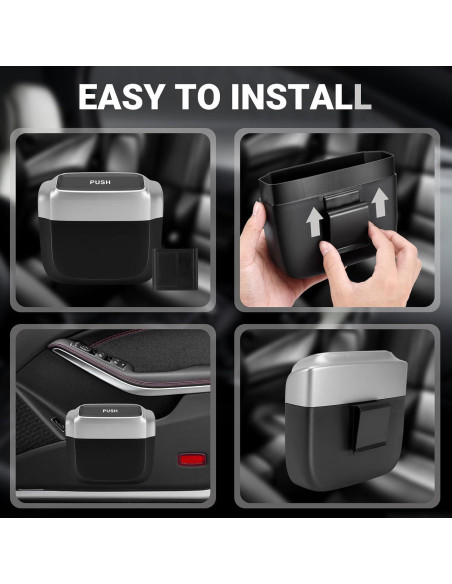 Basurero de coche SZEOF impermeable con tapa y 30 bolsas