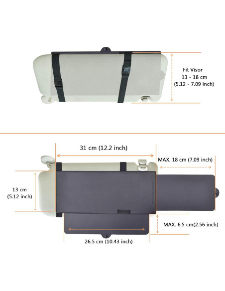 Extensor de Visera Solar TFY Anti-Deslumbrante Negro