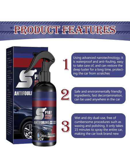 Spray Cerámico 3 en 1 para Automóviles 120ml - Guangzhou Jiemo