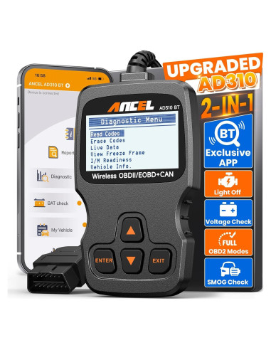 Escáner OBD2 ANCEL AD310BT Bluetooth - Lector de Códigos Automotriz