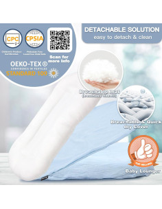 Cojín para Bebés Beisurznga Azul - 81x48cm, Algodón Orgánico 2