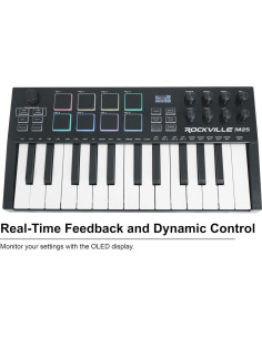 Controlador MIDI Inalámbrico Rockville M25 25 Teclas Negro 2