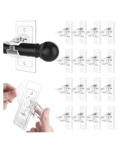 Soportes de Varilla de Cortina Adhesivos Goabroa - 16 Paquetes