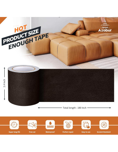 Parche de reparación de cuero Azobur 0.61x4.57m autoadhesivo
